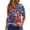White, variant on Women's 250th Anniversary USA Shirt Patriotic American Flag Print V-Neck Button 3/4 Sleeve T-Shirt