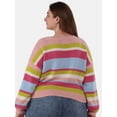 thumbnail image 3 of No Boundaries Jersey Knit Sweater, Lightweight, Women's Plus, 3 of 5
