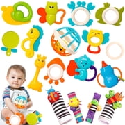 Baby Rattles Toys for 0 3 6 9 12 Months Boys Girls, Baby Toys for 0-6 Months, Infant Newborn Baby Toys for 6-12 Months Girls Boys, Baby Teether Toys 3-6 Months