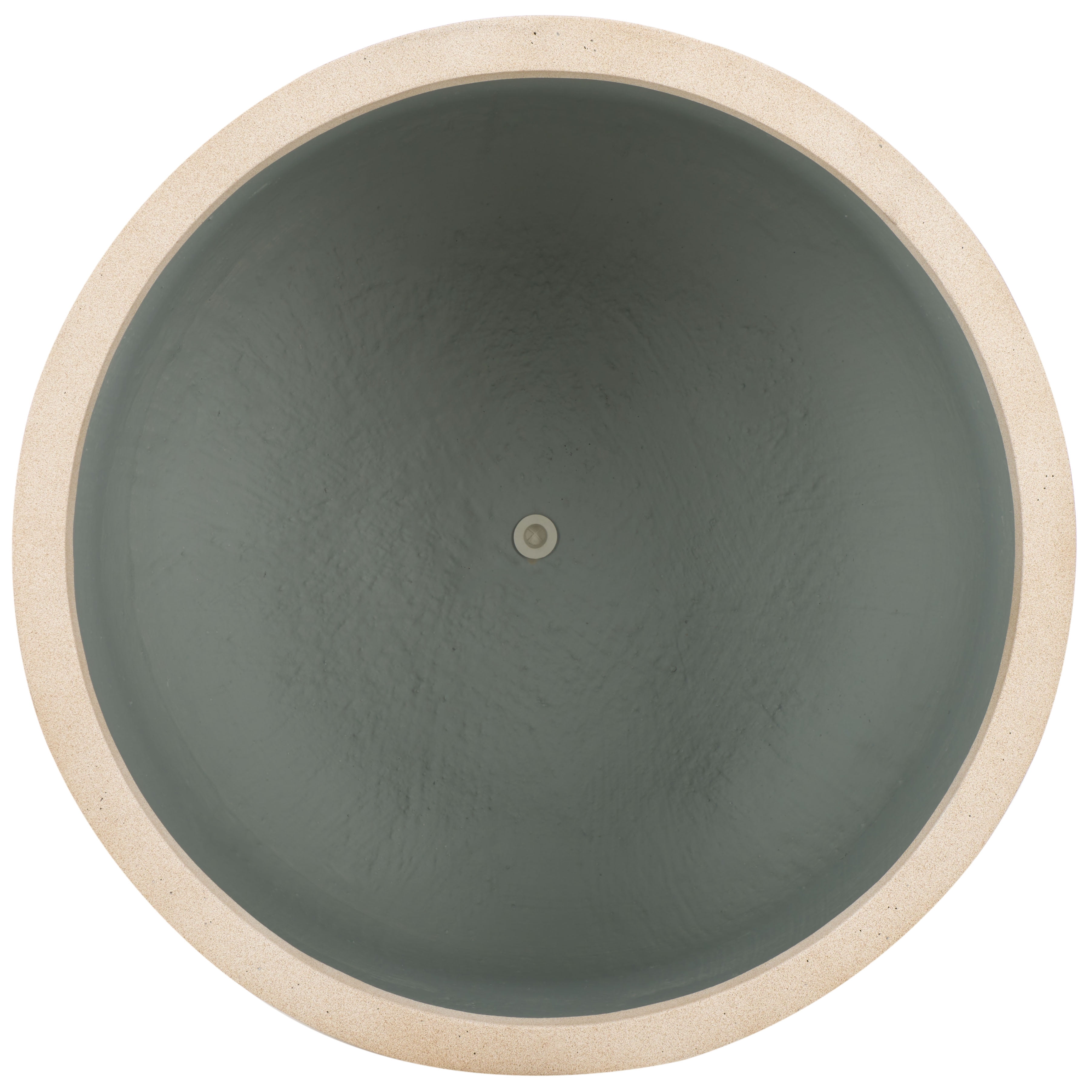 SAFAVIEH Nardo 23" x 23" x 18" Cylinder Beige Ficonstone Solid Plant Pot