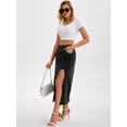thumbnail image 7 of DARING DIVA Women's Long Denim Spring Slit Midi Jean Skirts X-Large Black, 7 of 7