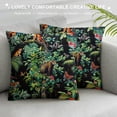 thumbnail image 3 of Awypu Throw Pillow Cushion Cover - Green Jungle Pattern Animals Duplex Printing Fabric Luxury American Style Couch Sofa Pillow with Tassel for Living Room Bedroom 20x20in, 3 of 5