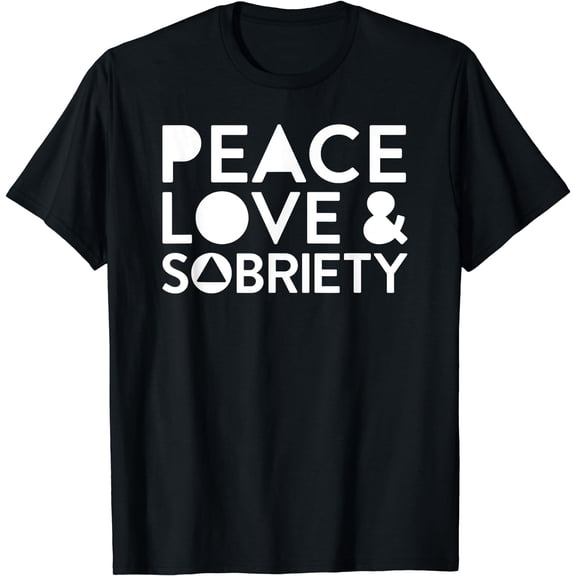 NA AA 12 Step Recovery Peace Love Sobriety T-Shirt