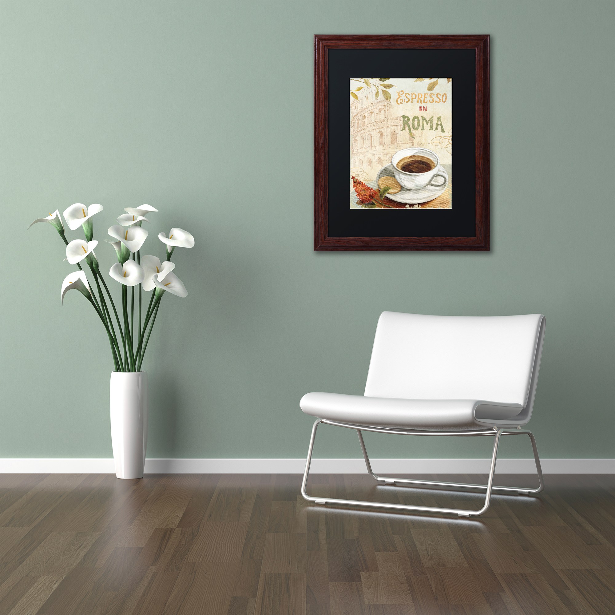 Trademark Fine Art "Cafe in Europe III" Canvas Art by Lisa Audit, Black Matte, Wood Frame