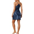 thumbnail image 3 of NOMADIC NOOK Women's 2 Pack Satin Nightgown Racerback Adjustable Suspender Spaghetti Strap Camisole Pajama Small 2 Pack Navy Blue, 3 of 6