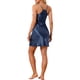 thumbnail image 3 of INSPIRAR CHIC Camisón de Satén para Mujeres con Espalda de Nadador, Tirantes Ajustables, Pijama de Tirantes en Color Azul Marino, 3 of 6