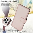 thumbnail image 7 of For iPhone 13 Pro Max 6.7" Wallet Case Leather Magnetic Flip Cover with Card Slots, RFID Blocking, Kickstand, Anti-Drop TPU & Detachable Wrist Strap,Rose Gold,For iPhone 13 Pro Max, 7 of 7