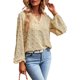thumbnail image 1 of Blusa Camisetas casuales para mujer Top Chic Jersey Camisas jacquard Camisas de desplazamiento de color sólido Ygjytge Beige T M para Mujer, 1 of 7