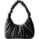 thumbnail image 1 of Bolsos de hombro con forma de nube Bolso bandolera pequeño para mujer Bolso de mano plisado para las axilas Bolso de mano para mujer Monedero con correa ajustable (negro), 1 of 5