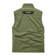 thumbnail image 4 of VSSSJ Men's Fall Winter Fleece Waistcoats Big and Tall Solid Color Zip Up Sleeveless Stand Collar Vest Casual Quick Dry Hiking Vest with Multi-Bag Army Green XXXXXL, 4 of 4