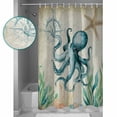 thumbnail image 2 of Shower Curtain Nautical Sea Monster Octopus Waterproof Shower Curtain Set with Hooks for Bathroom Showers,Stalls and Bathtubs,54x78InVintage Compass, 2 of 9