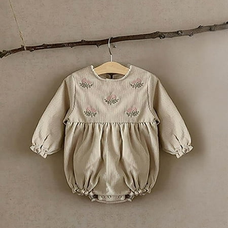 

Hunpta Baby Newborn Infant Girls Boys Solid Ribbed Autumn Long Sleeve Romper Bodysuit Clothes