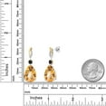thumbnail image 6 of Gem Stone King 925 Silver and 10K Yellow Gold Yellow Citrine and Black Onyx and White Lab Grown Diamond Earrings for Women | 22.21 Cttw | GemstoneNovember Birthstone | Pear Shape Checkerboard 18X13MM, 6 of 6