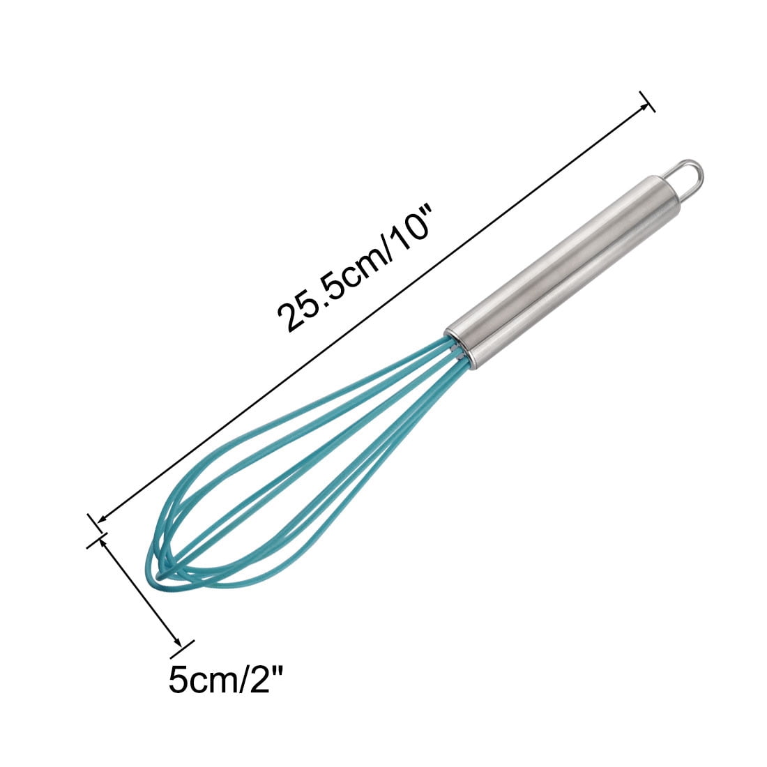Unique Bargains Egg Whisk Silicone Mixer Kitchen Utensil Blending Stirring Blue