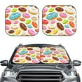 thumbnail image 2 of Disketp 2 Piece Color Donut Pattern Windshield Sunshades,Folding Windshield Sun Shade For Car Suv Trucks Sedan,Blocks Uv Rays Sun Visor Protector-Large, 2 of 7