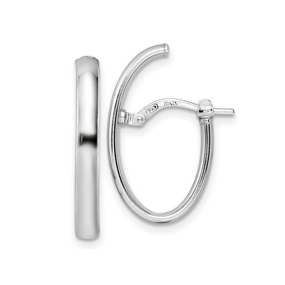 FJC Finejewelers 925 Sterling Silver Hoop d Polished J-hoop Earrings 23 x 13 mm