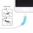thumbnail image 3 of 2pcs Cable Protector USB Charging Data Line Cable Protector Wire Cord Protection Wrap Cable Win For xiaomi huawei iPhone 12 2 pcs blue, 3 of 5