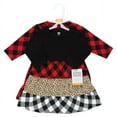 thumbnail image 2 of Hudson Baby Girl Cotton Dresses, Buffalo Plaid Leopard, 3 Toddler, 2 of 4