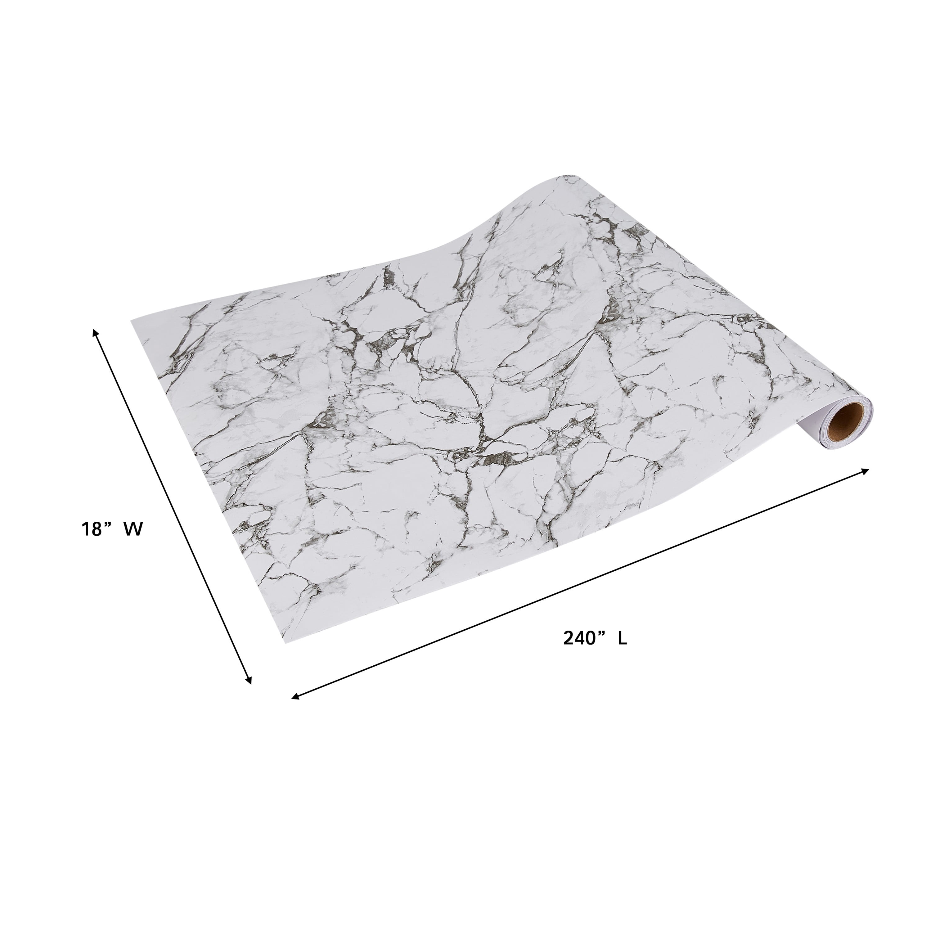 Simplify Shelf Liner Jumbo Roll 30 Square Feet - Marble Pattern Non Adhesive Cabinet Liner | Waterproof Kitchen Drawer Liner | 18x240 Inch