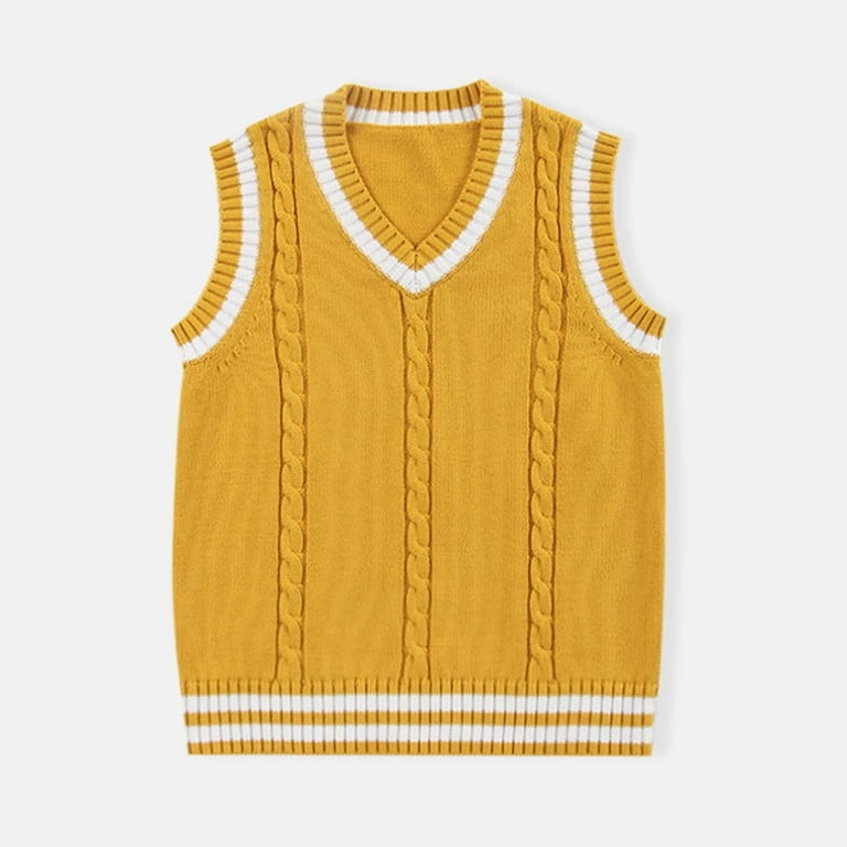 WhouRiu Toddler Boys Sweater Sleeveless V Neck Ribbed Knitted Vest