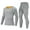 Gray, variant on Thermal Underwear Set for Men Casual Solid Color Base Layer Cold Weather Bottom Top Outdoor Running for Fitness Long Sleeved Round Neck Shirt Set