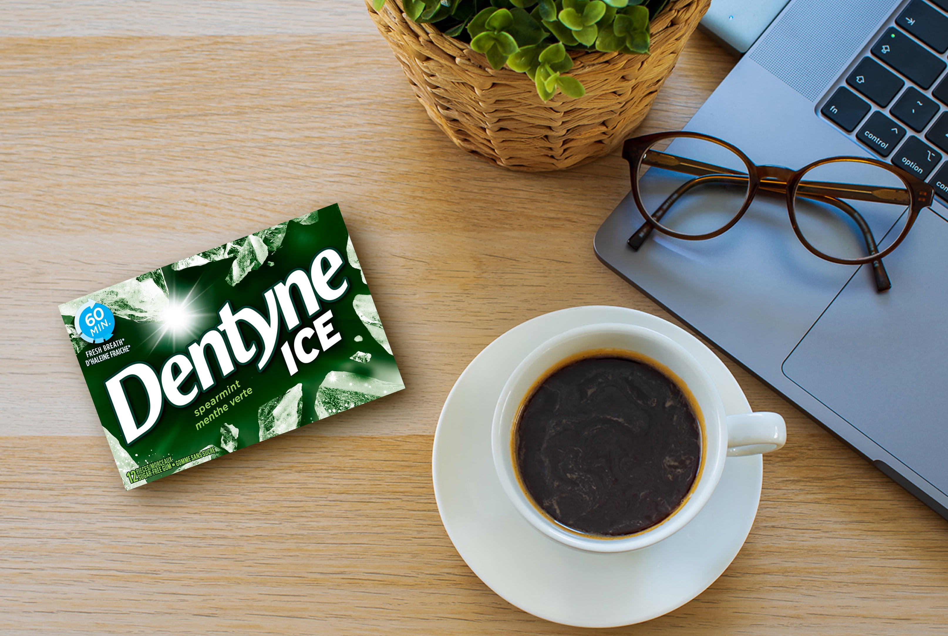 Dentyne Ice, Gomme sans sucre à la menthe verte - Paquet de 4 (48 Morceaux) 4 Paq (12 pcs ea), 48ct