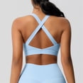 thumbnail image 4 of Sport Bras For Women Solid Color Full Coverage Support Bra Light Blue Size M, 4 of 7
