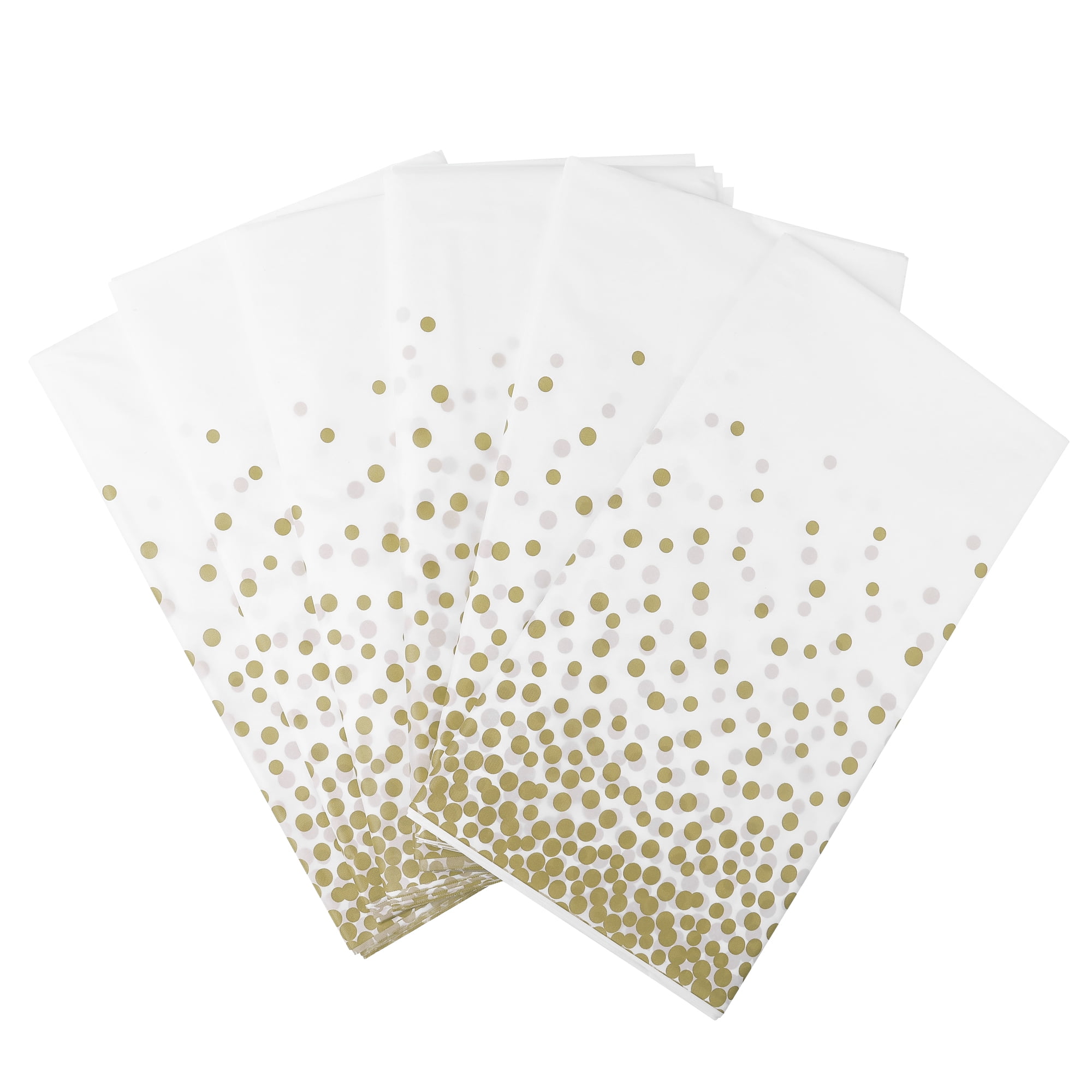 Unique Bargains 6 Pcs Rectangle Disposable Plastic Table Cover Tablecloth Gold 54"x108"