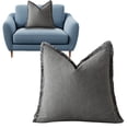 thumbnail image 2 of Miommo Decorative Throw Pillow Covers Neutral Linen Fringe Throw Pillows Olive Green Boho Farmhouse Cushion Covers with Tassels for Couch Sofa Bed Living Room Spring Home Decor, 2 of 9
