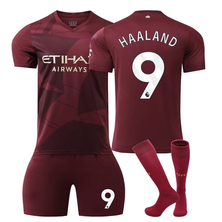24/25 Man City 2nd Away Soccer Activewear No.9 Haaland Fans Training Football Jerseys Kits For Kids And Adult
