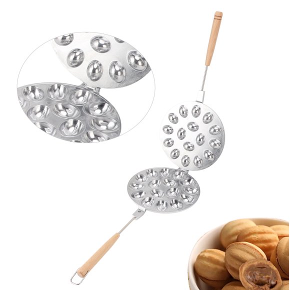 Walnut Cookie molds Maker, 16 Hole Non Stick Oreshki molds Maker, Aluminum Alloy Walnut Cookie Maker, Oreshki Maker, Nutty Maker, Nut Cookies Maker, Breakfast Pan