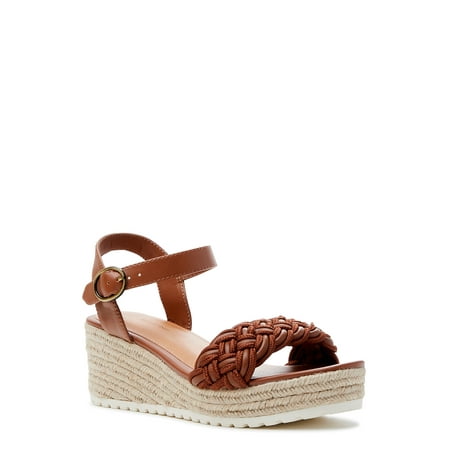 

Time and Tru Women s Braided Wedge Sandals (Wide Width Available)