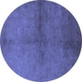 thumbnail image 1 of Ahgly Company Machine Washable Indoor Round Oriental Blue Industrial Area Rugs, 7' Round, 1 of 4