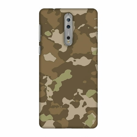 Chocolate Designer Prints Nokia 8 Case - Camou- Chocolate brown, Hard Plastic Back Cover, Slim Profile Cute Printed Designer Snap on Case with Screen Cleaning Kit ()