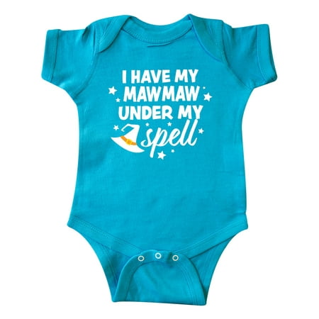 

Inktastic I Have Mawmaw Under My Spell with Cute Witch Hat Gift Baby Boy or Baby Girl Bodysuit