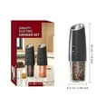 thumbnail image 2 of Rechargeable Gravity Electric Salt and Pepper Grinder Set with LED Light, Type-C Fast Charging, Adjustable Coarseness, Large Capacity Grinder for Kitchen, Restaurant & Outdoor, (2 Pack), 2 of 7