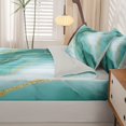 thumbnail image 5 of Erosebridal Teal Marble Zipper Full Size Comforter Sets with Fitted Sheet and 2 Pillowcases, Watercolor Marbling Zipper Bedding Set, Gray Reversible, 5 of 7