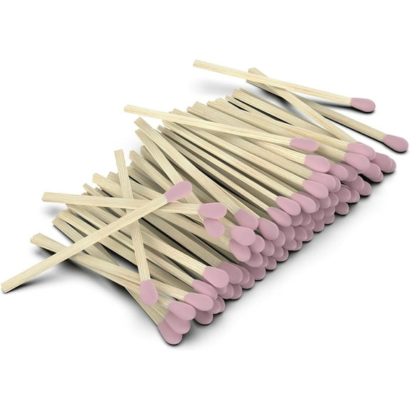 ZIKANI Pink Tip Matches 4 Inch Match Refill and Striker 200 Long Matches Short Matches Wooden Matches Bulk Matches Decorative Matchsticks Safety Matches for Cloche Jar Box Fireplace (Pink)