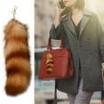 thumbnail image 2 of 3D Cute Tail Keychain Pendant Fashionable Hairy Animal Tail Key Ring Holder Handbag Accessory For Women Party, 2 of 6