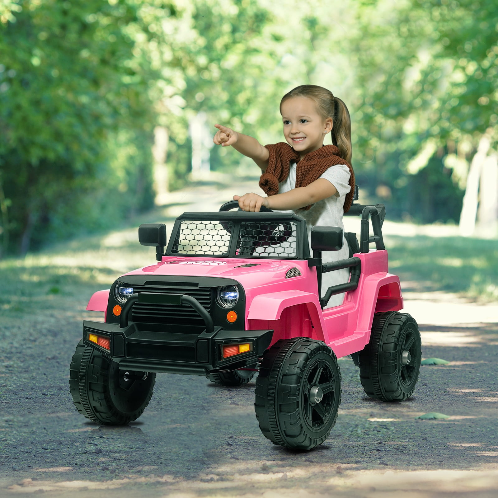 CIPACHO 12V Kids Battery-Powered Ride-On Truck Car for Boys Girls Ages 3-5 Years, Pink CIPACHO 12V Kids Battery-Powered Ride-On Truck Car for Boys Girls Ages 3-5 Years, Pink