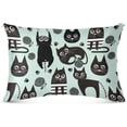 thumbnail image 2 of GZHJMY Funny Black Cats Pillowcase Plush Pillowcase for Hair and Skin, Soft Standard Size Pillow Cases Zippered Queen Pillow Case Set of 1-21x54in Home Decor, 2 of 7