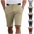 thumbnail image 1 of Men's Summer Solid Color Pocket Outdoor Sports Golf Fashionable Five Quarter Shorts,Navy L, 1 of 9