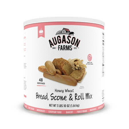Augason Farms Honey Wheat Bread & Roll Mix 3 lbs 10 oz No. 10