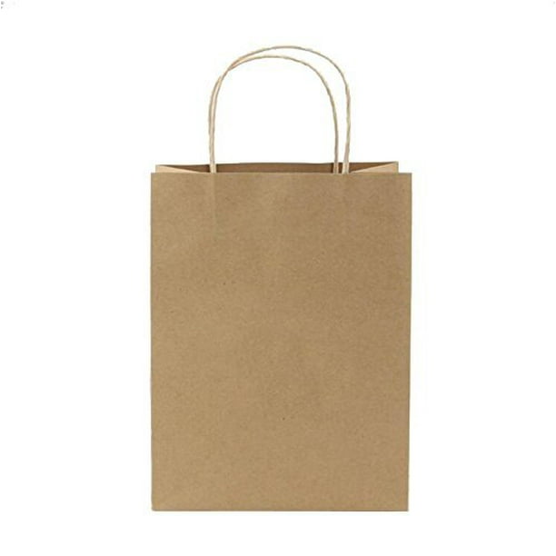 Download 10 X5 X13 100 Pcs Brown Kraft Paper Bag Shopping Bag With Handle Shopping Durable Reusable Merchandise Retail Bags Walmart Com Walmart Com