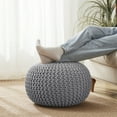 thumbnail image 5 of Round Pouf Foot Stool Ottoman by Sweet Home Collection, Grey, 5 of 6