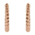 thumbnail image 2 of 14k Rose Gold Pair 11mm Hinged Posts Polished Twisted Rope Hoop Earrings Hoop Earring for Women, 2 of 2