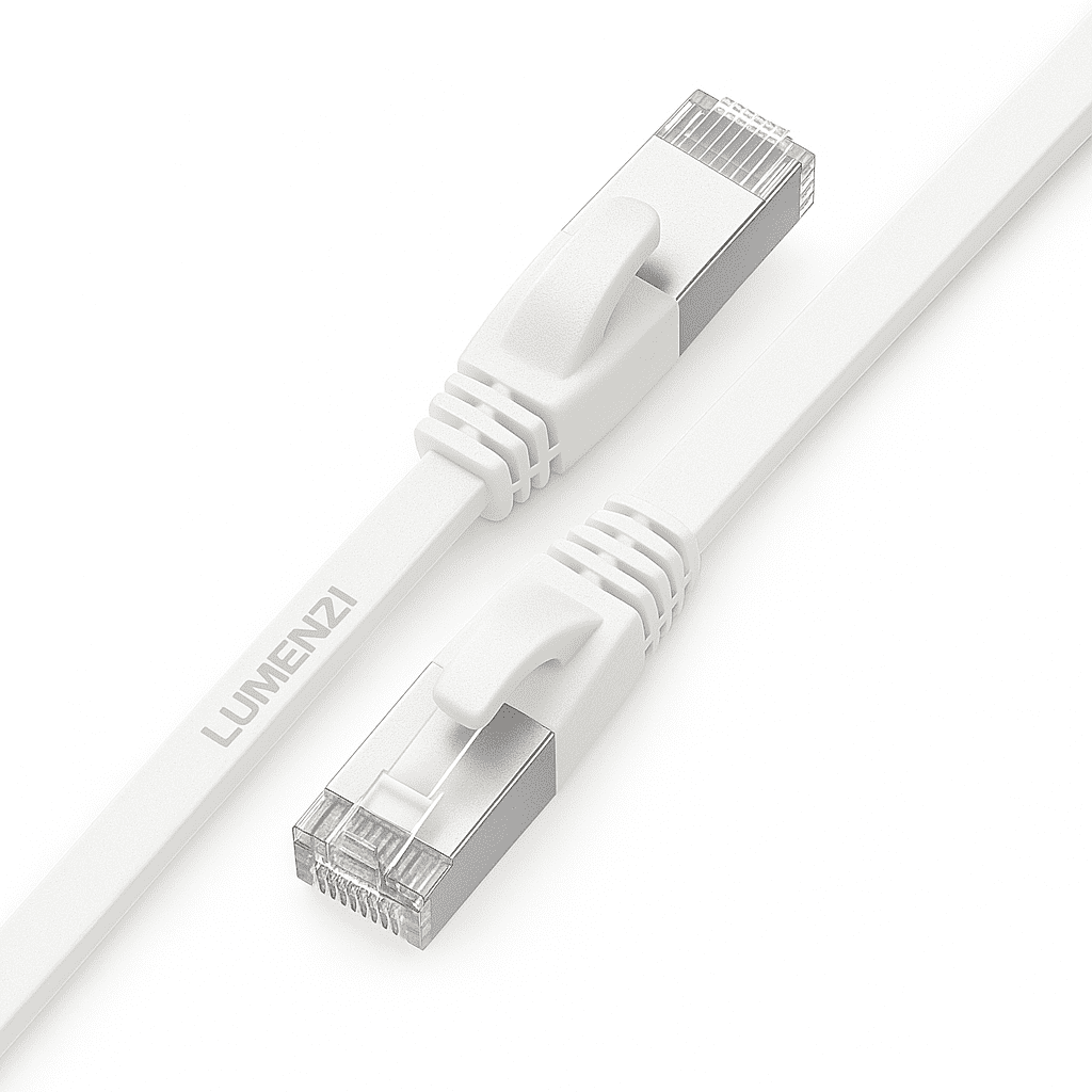 Cat8 Flat Ethernet Cable 10ft, 1 Pc Pack, 40Gbps 2000MHz Network Patch Cord, S/FTP Shielded LAN Cable with RJ45 Connectors, for Gaming, Router, Modem, Laptop