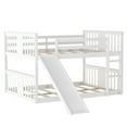 thumbnail image 4 of Harper & Bright Designs Full Over Full Bunk Bed Frame with Slide and Built-in Ladder, Wood Low Bunk Bed for Teens and Adults, Bedroom Furniture, No Spring Box Needed, 4 of 9