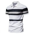 thumbnail image 1 of Aqestyerly Chemise à Rayures pour Homme à Boutons, Manches Courtes, Col Rabattu, Blouse d'Été Décontractée HWRETIE, 1 of 3