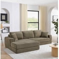 thumbnail image 6 of Timbernest 112" Sectional Couches for Living Room, L Shaped Modular Sectional Sleeper Sofa, 3 in 1 Convertible Sofa Bed with Deep Seat, Brown, 6 of 11